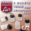 Godets verre x6 pour A&eacute;rographe A011