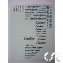 Planche d&eacute;calque: "Cartier, Yves Saint Laurent"